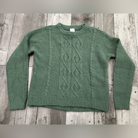 Abercrombie Kids Cableknit Sweater Girls Green 15/16 - Picture 1 of 6